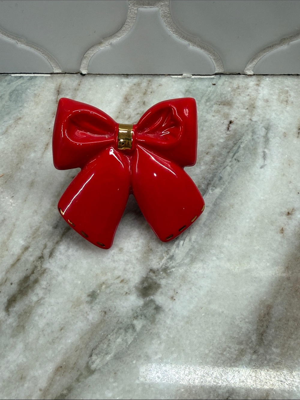 Nora  Fleming red holiday bow